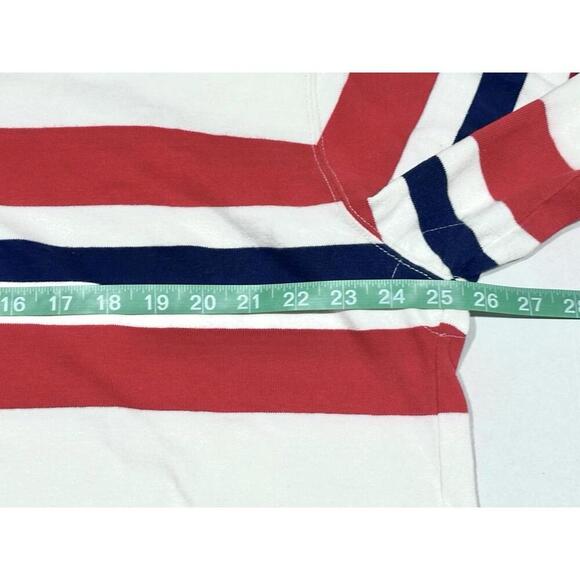 Ralph Lauren Polo Womans Shirt Collared White Blue and Red Stripe Long Sleeve LG - Picture 10 of 11
